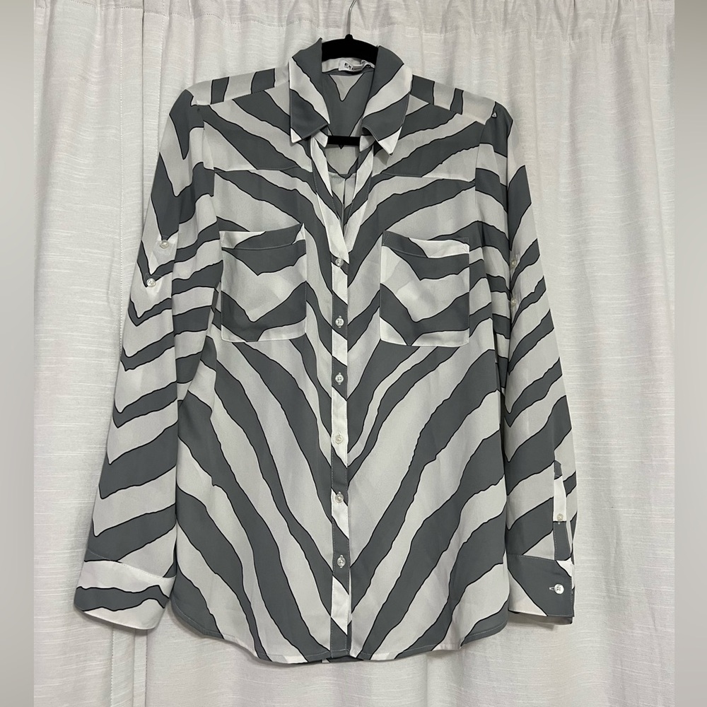 Express button up top, zebra print